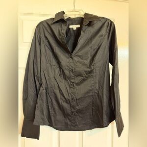 VINTAGE MERONA Black Button-Up Shirt Women’s Sz L. Like New